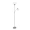 Simple Designs Brushed Nickel Floor Lamp with Reading Light LF2000-BSN - alternate 1